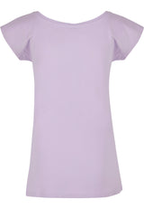 Build Your Brand Basic Women's Wide Neck Tee - Lilac