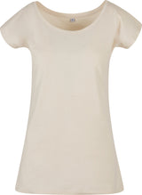 Build Your Brand Basic Women's Wide Neck Tee - Sand