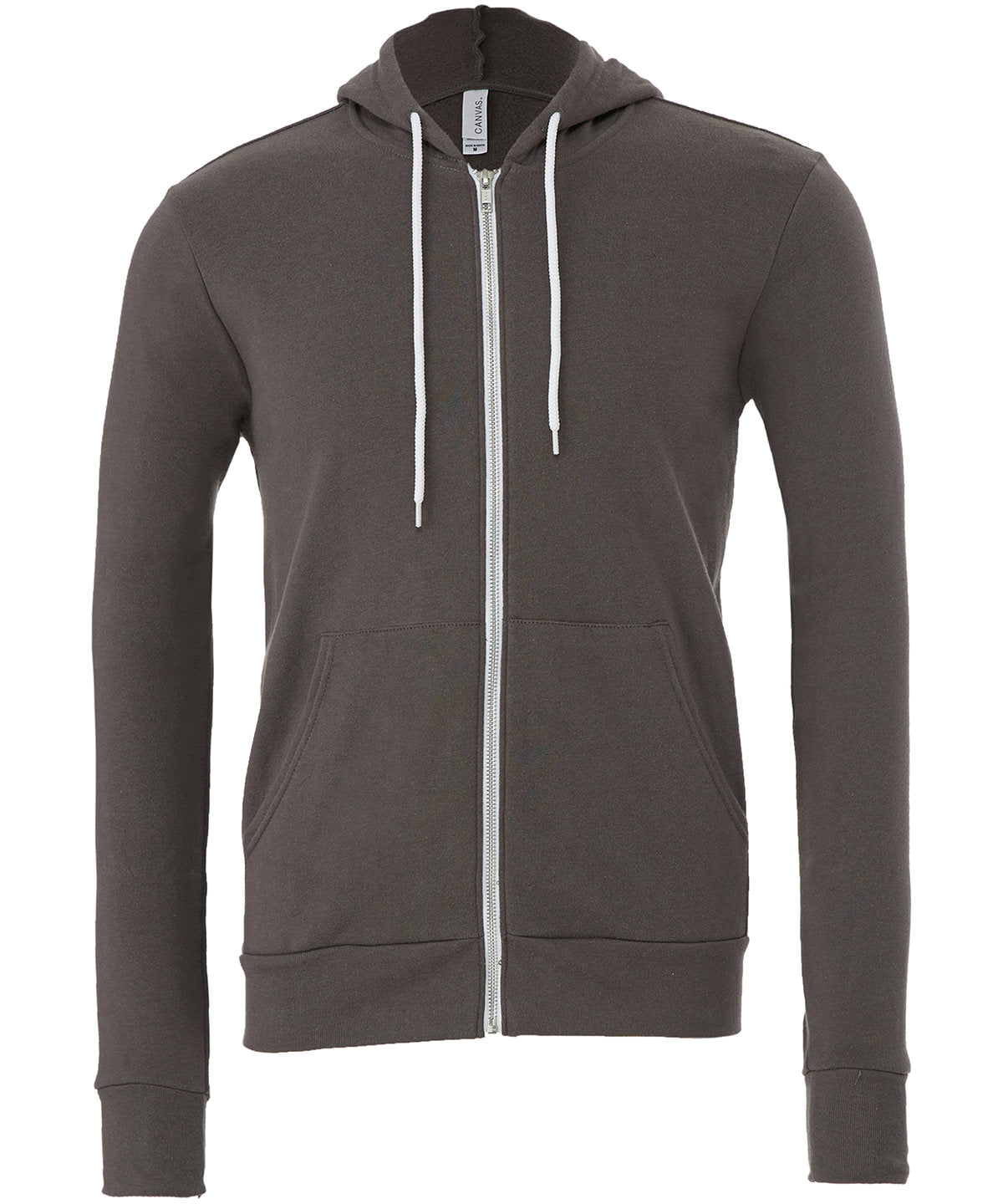 Bella Canvas Unisex Polycotton Fleece Full-Zip Hoodie - Asphalt