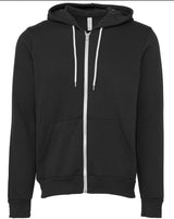 Bella Canvas Unisex Polycotton Fleece Full-Zip Hoodie - DTG Dark Grey