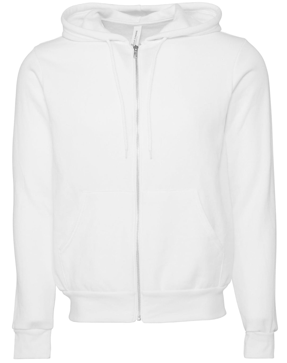 Bella Canvas Unisex Polycotton Fleece Full-Zip Hoodie - DTG White