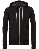 Bella Canvas Unisex Polycotton Fleece Full-Zip Hoodie - Dark Grey Heather