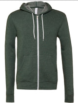 Bella Canvas Unisex Polycotton Fleece Full-Zip Hoodie - Heather Forest