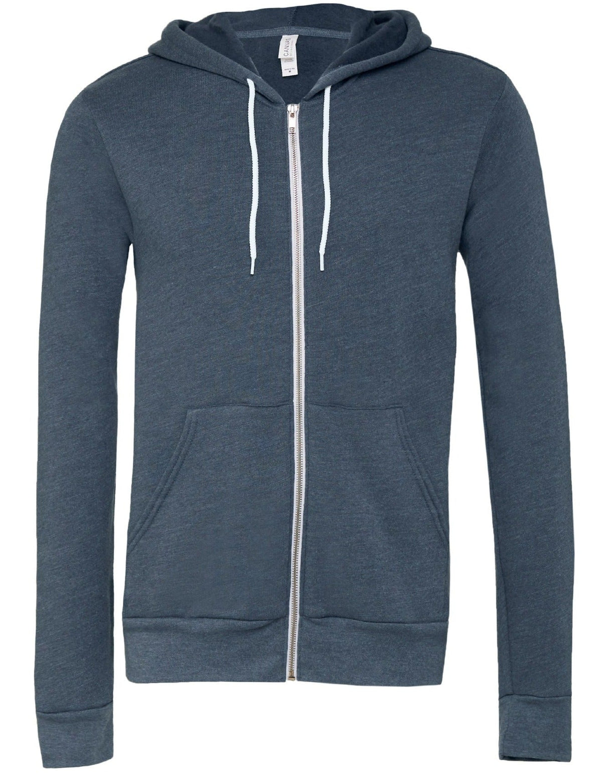 Bella Canvas Unisex Polycotton Fleece Full-Zip Hoodie - Heather Navy