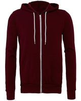 Bella Canvas Unisex Polycotton Fleece Full-Zip Hoodie - Maroon