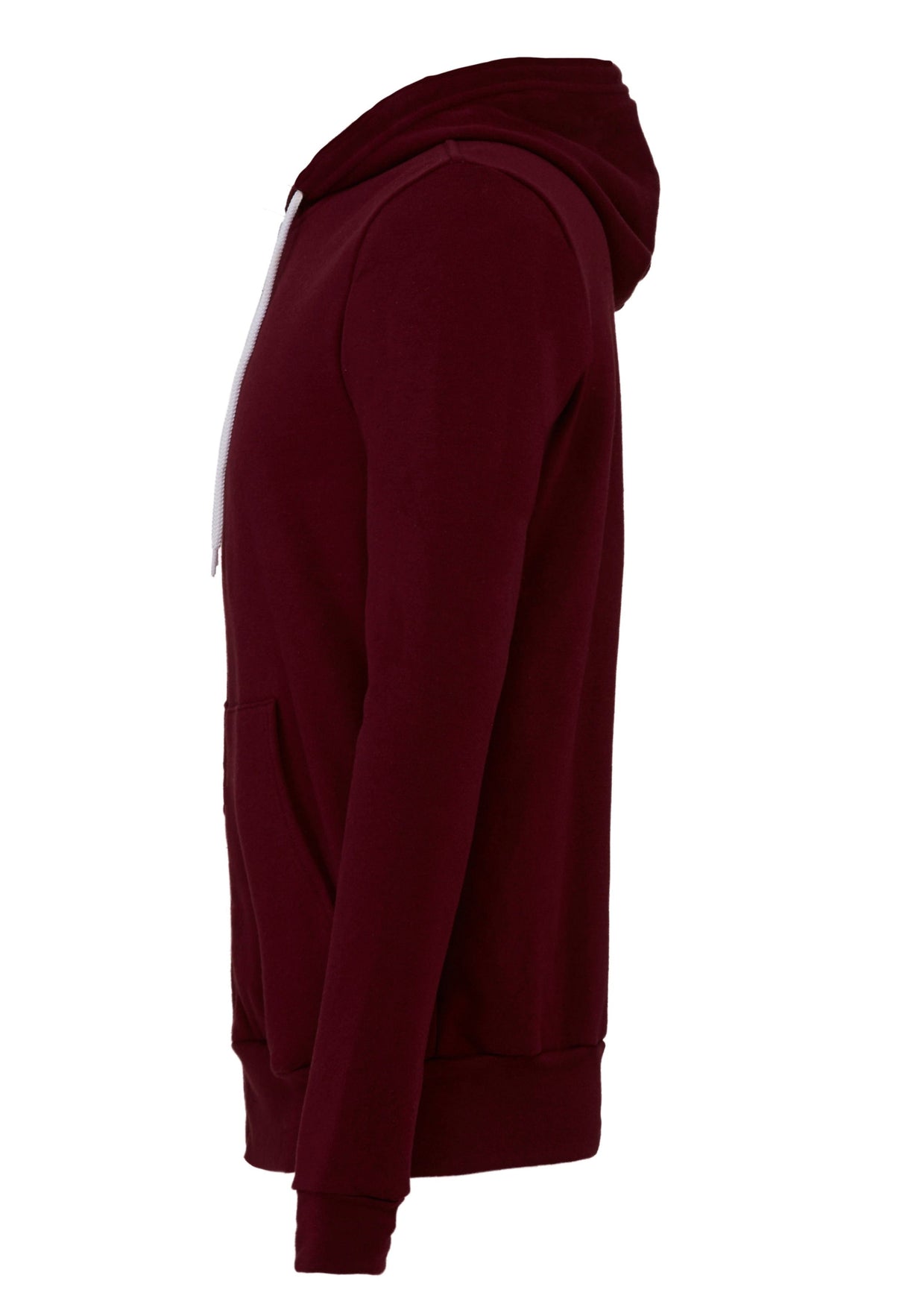 Bella Canvas Unisex Polycotton Fleece Full-Zip Hoodie - Maroon