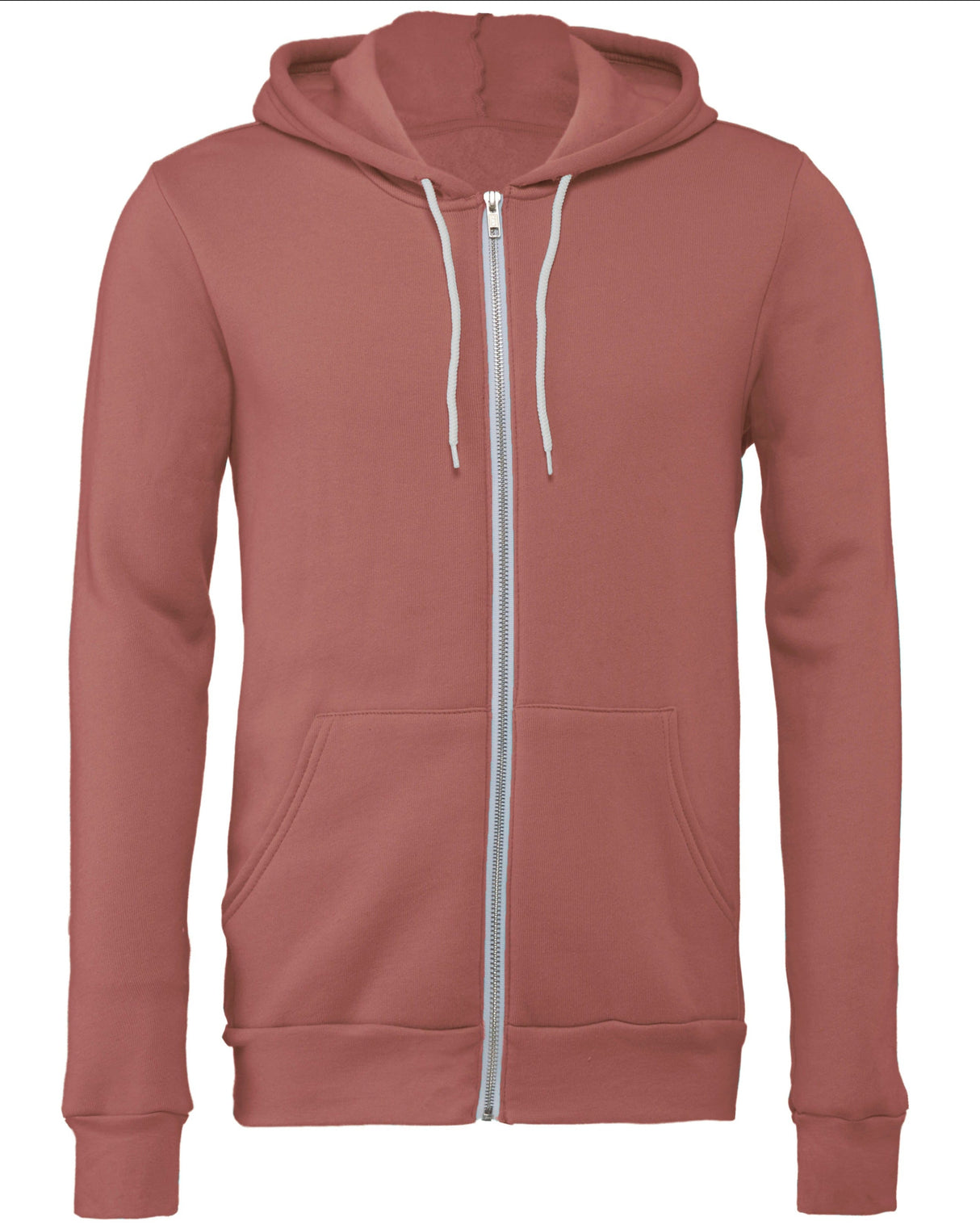 Bella Canvas Unisex Polycotton Fleece Full-Zip Hoodie - Mauve