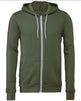 Bella Canvas Unisex Polycotton Fleece Full-Zip Hoodie - Military Green