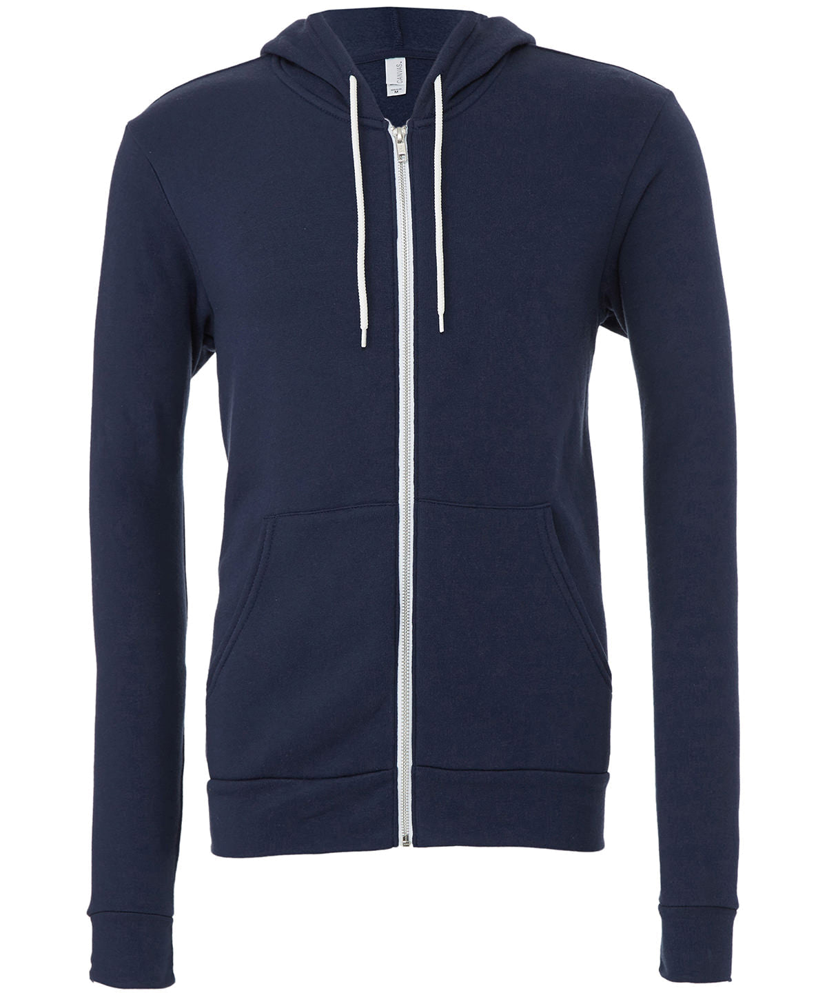 Bella Canvas Unisex Polycotton Fleece Full-Zip Hoodie - Navy