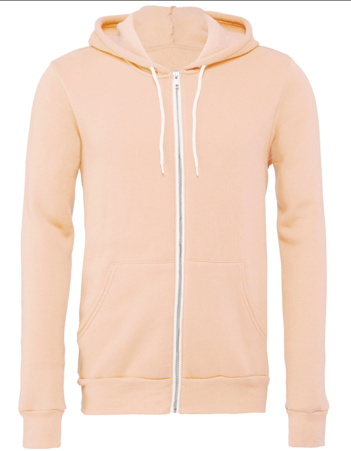 Bella Canvas Unisex Polycotton Fleece Full-Zip Hoodie - Peach