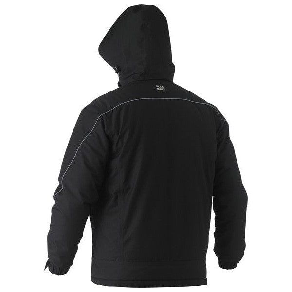 Bisley Flex & Move Heavy Duty Dobby Jacket Silver Zip #colour_black