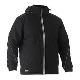 Bisley Flex & Move Heavy Duty Dobby Jacket Silver Zip #colour_black