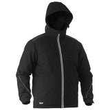 Bisley Flex & Move Heavy Duty Dobby Jacket Silver Zip #colour_black