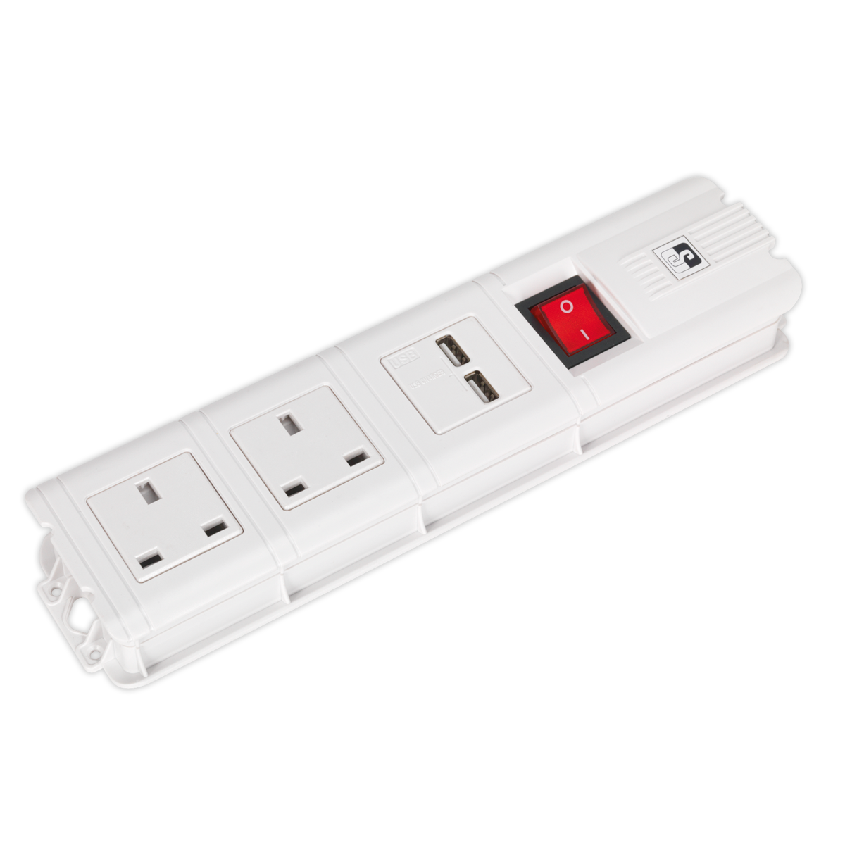 Sealey Extension Cable 2.6m 2 x 230V + 2 x USB Sockets - White