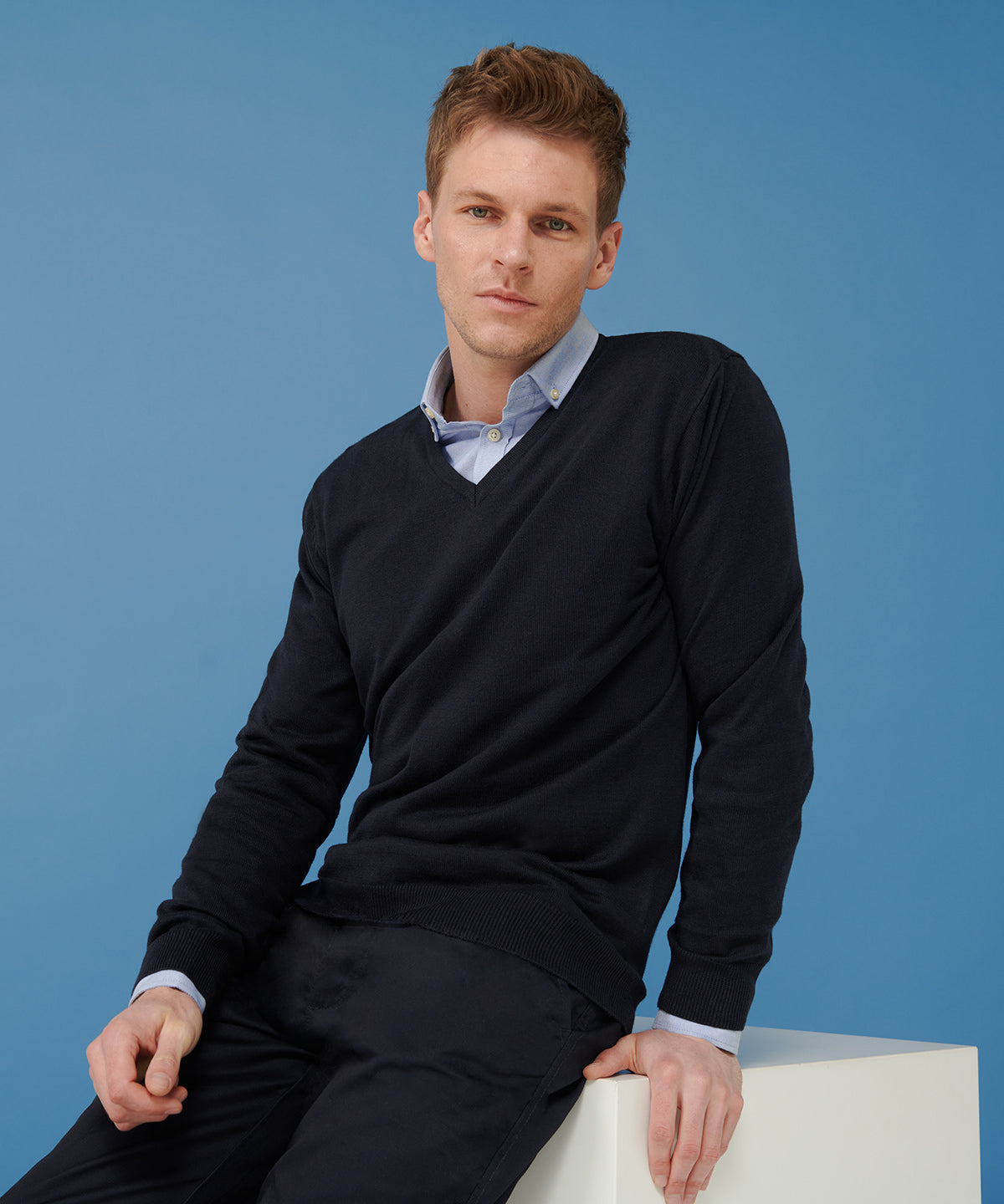 Henbury 12 Gauge V-Neck Jumper