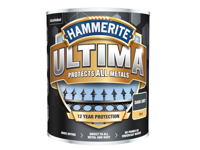 Hammerite Ultima Metal Paint Matt Dark Grey 750ml