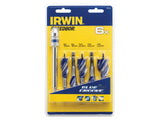 IRWIN® Blue Groove 6X Stubby Wood Bit Set, 5 Piece: 16-25mm + Extension