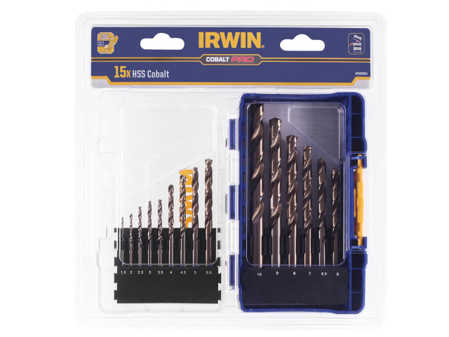 IRWIN® HSS Cobalt Drill Bit Set, 15 Piece