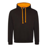 Awdis Just Hoods Varsity Hoodie - Jet Black/Orange Crush*