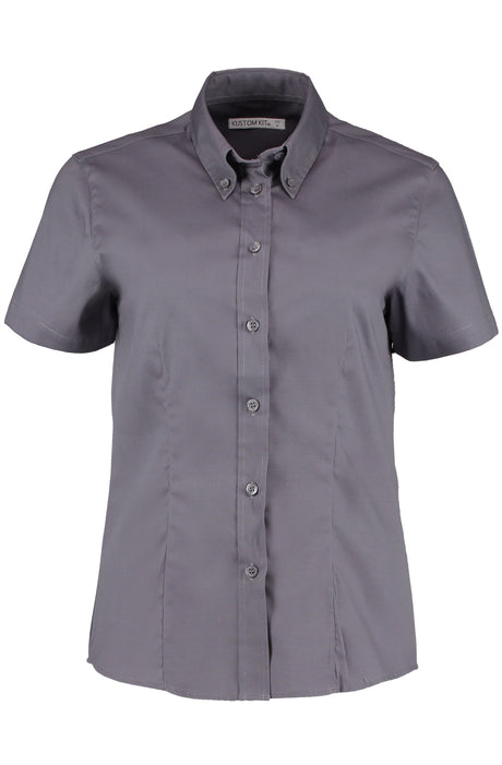 Kustom Kit Women's Corporate Oxford Blouse Short-Sleeved (Tailored Fit)