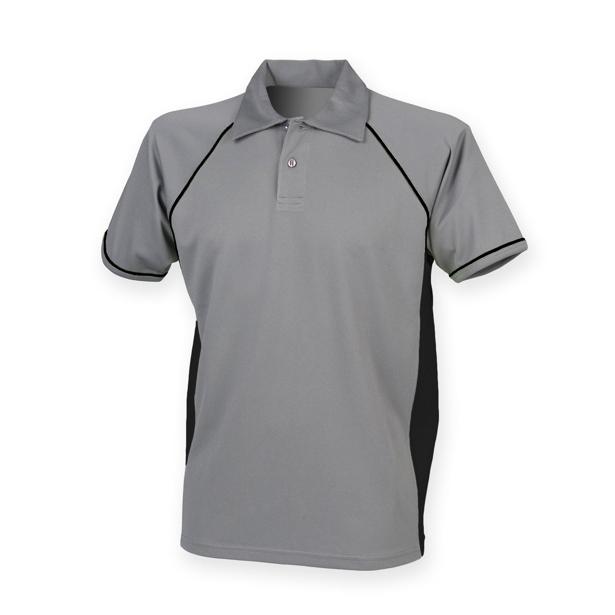 Finden & Hales Piped Performance Polo  - Gunmetal Grey/Black/Black*