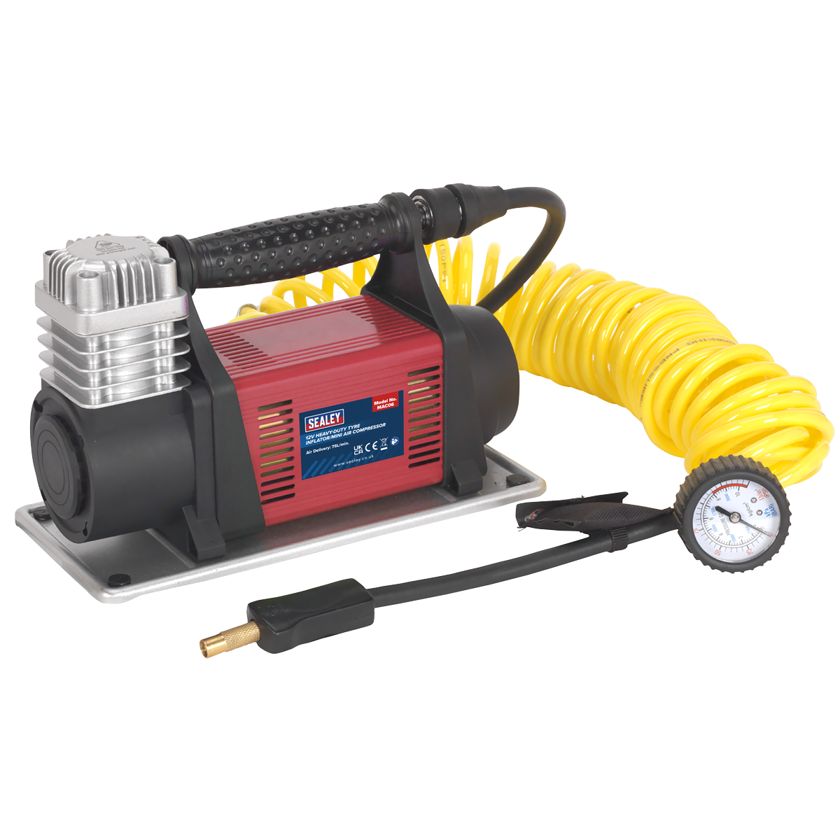 Sealey Tyre Inflator/Mini Air Compressor 12V Heavy-Duty MAC06