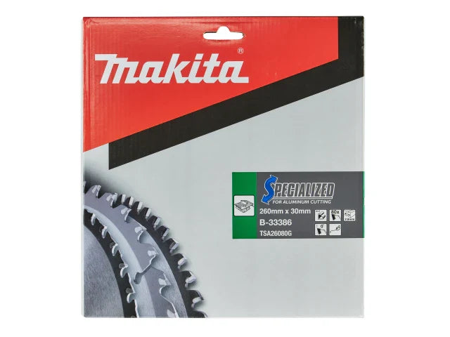 Makita B-33386 Specialized Aluminium Saw Blade 260 x 30mm x 80T