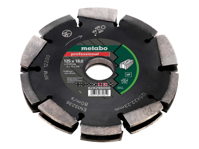 Metabo 3 Row Professional UP Universal Wall Chaser Blade 125 x 28.5 x 22.23mm