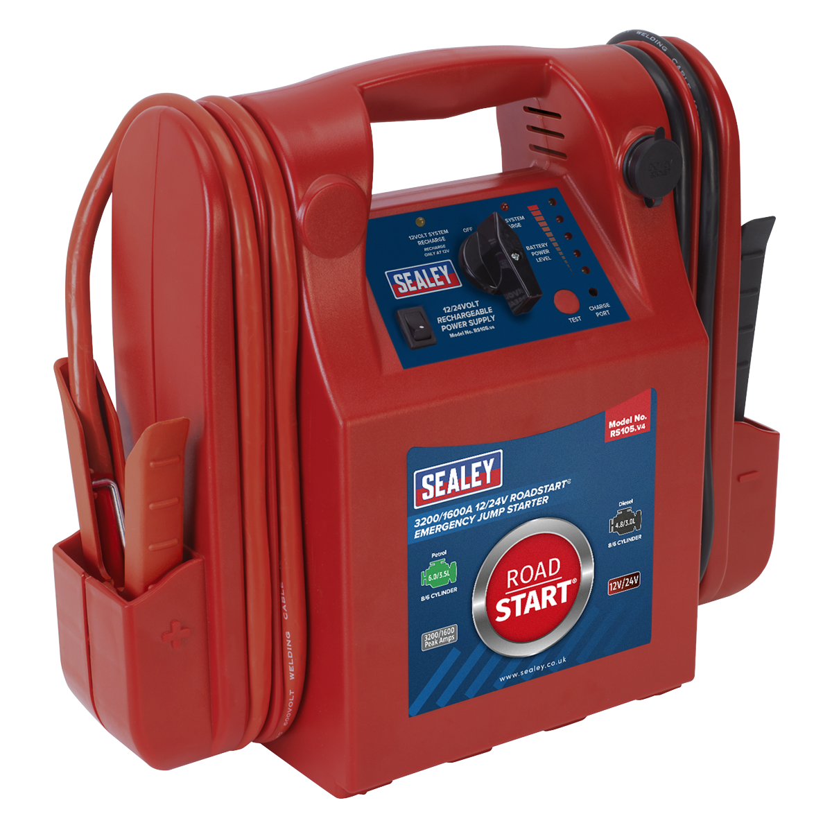 Sealey RoadStart® Emergency Jump Starter 12/24V 3200/1600 Peak Amps