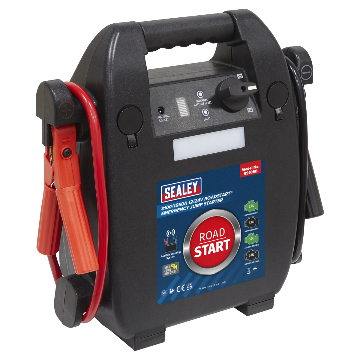 Sealey RoadStart® Emergency Jump Starter 12/24V 6L 8-Cylinder