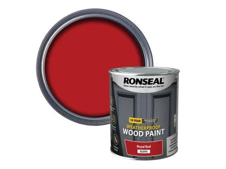 Ronseal 10 Year Weatherproof Wood Paint Royal Red Gloss 750ml