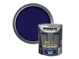 Ronseal 10 Year Weatherproof Wood Paint Royal Blue Satin 750ml