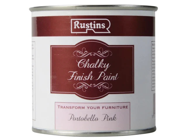 Rustins Chalky Finish Paint Portobello Pink 250ml