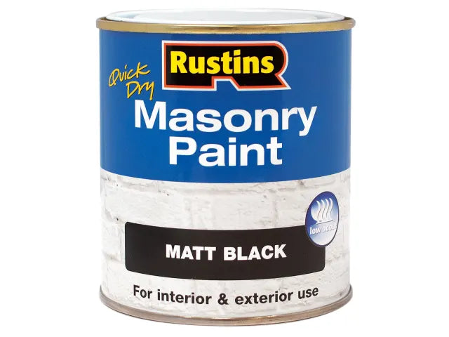 Rustins Quick Dry Masonry Paint Matt Black 250ml