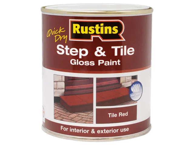 Rustins Quick Dry Step & Tile Paint Gloss Red 1 litre