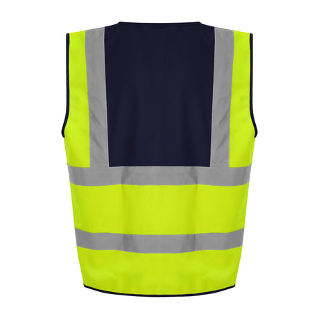 Prortx High Visibility Waistcoat - HV Yellow/Navy