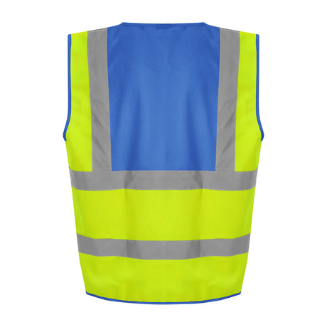 Prortx High Visibility Waistcoat - HV Yellow/Royal Blue