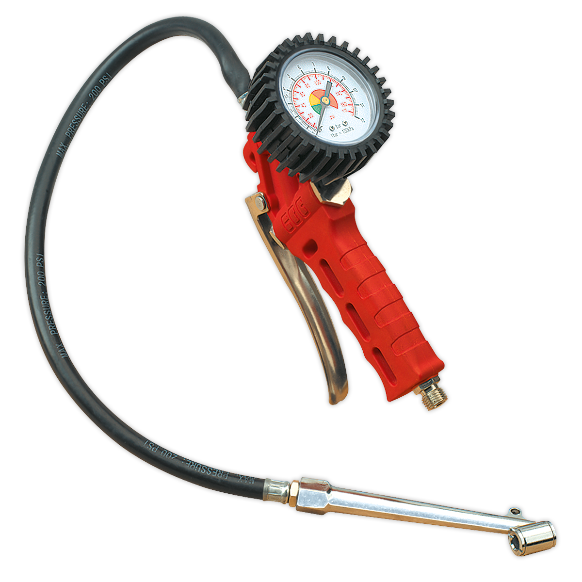 Sealey Tyre Inflator with Twin Push-On Connector