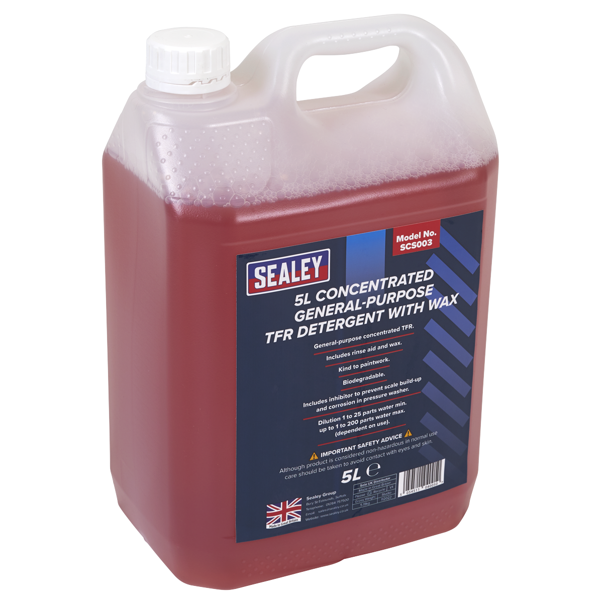 Sealey TFR Detergent with Wax Concentrated 5L