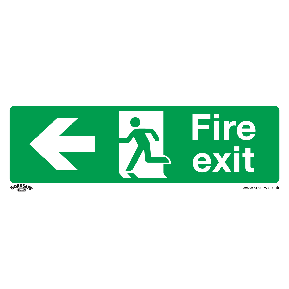 Sealey Safe Conditions Safety Sign - Fire Exit (Left) - Self-Adhesive Vinyl - Pack of 10