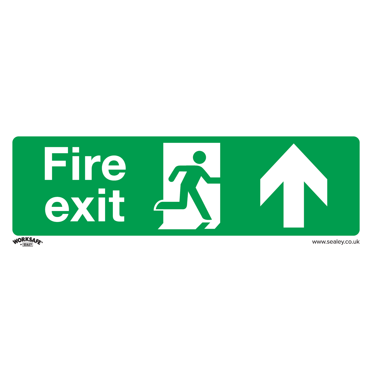Sealey Safe Conditions Safety Sign - Fire Exit (Up) - Self-Adhesive Vinyl - Pack of 10