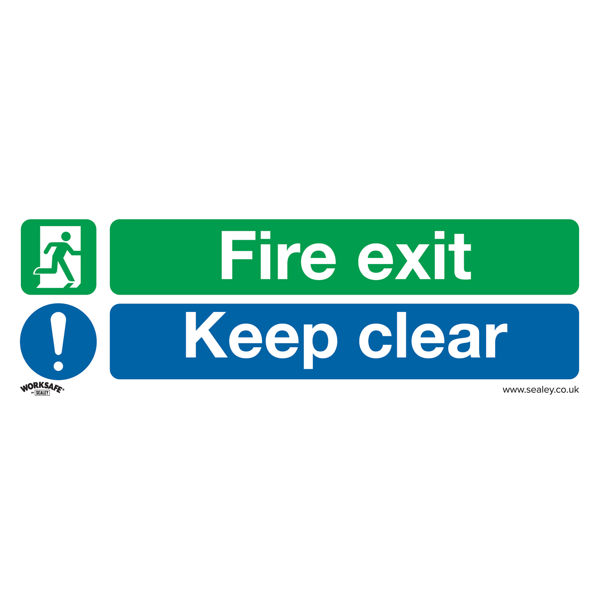 Sealey Safe Conditions Safety Sign - Fire Exit Keep Clear (Large) - Self-Adhesive Vinyl