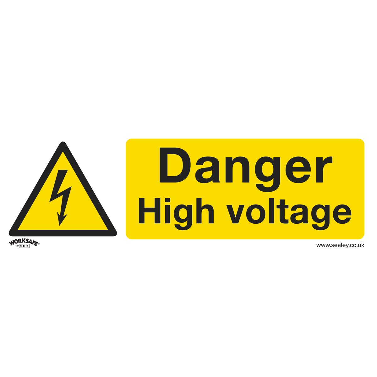 Sealey Warning Safety Sign - Danger High Voltage - Self-Adhesive Vinyl - Pack of 10