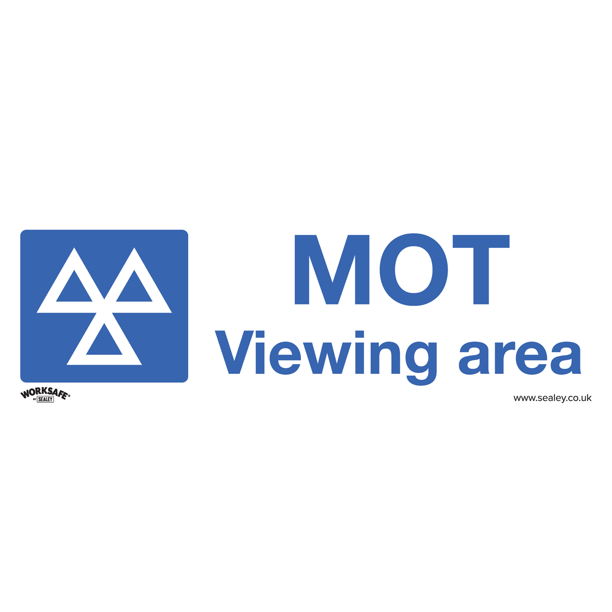 Sealey Warning Safety Sign - MOT Viewing Area - Self-Adhesive Vinyl - Pack of 10