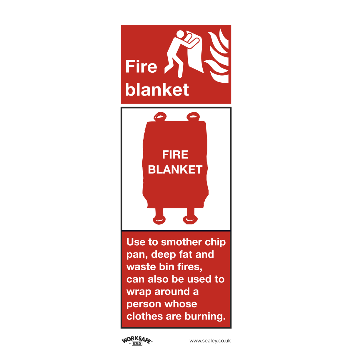 Sealey Safe Conditions Safety Sign - Fire Blanket - Self-Adhesive Vinyl - Pack of 10