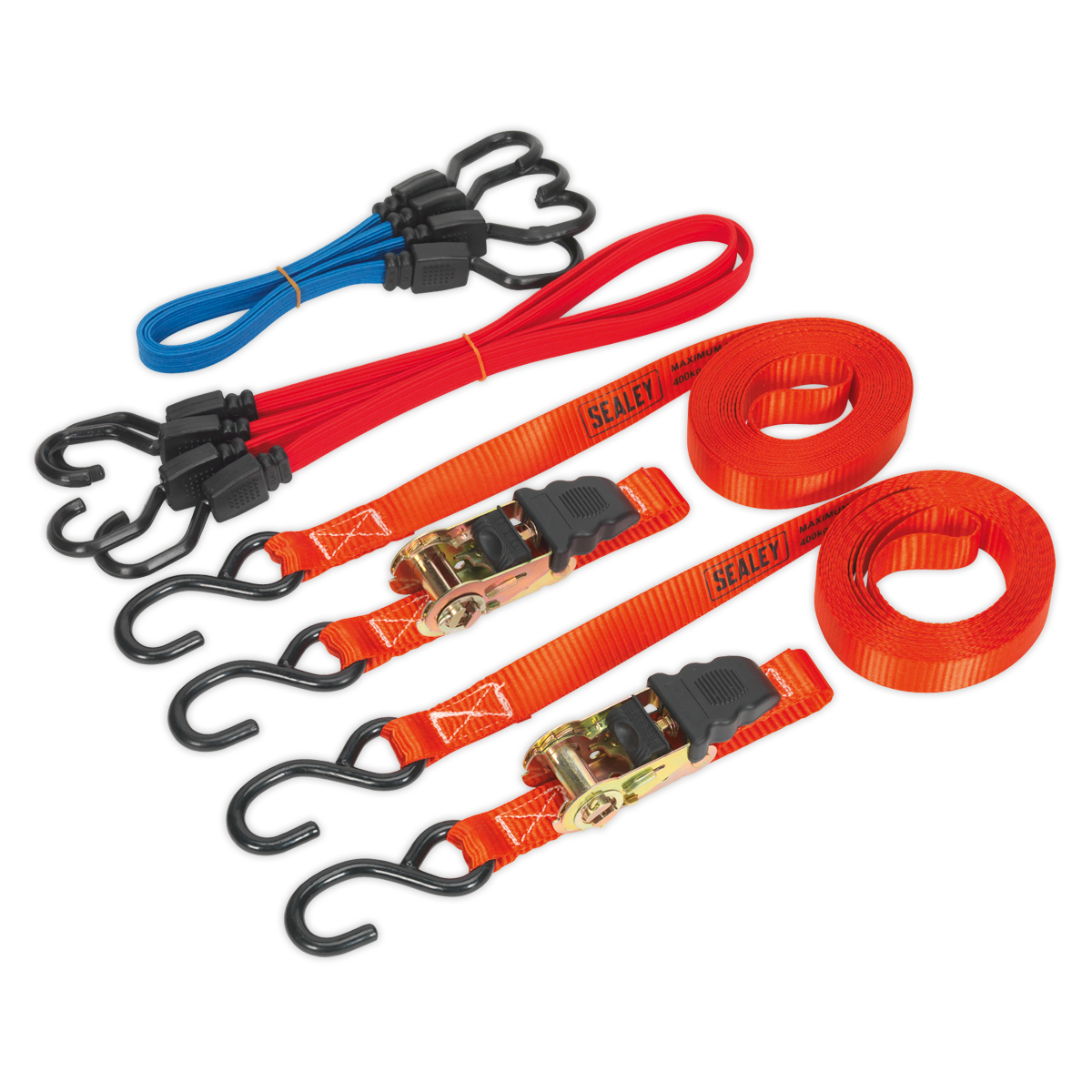 Sealey Ratchet Strap & Bungee Cord Set 6pc