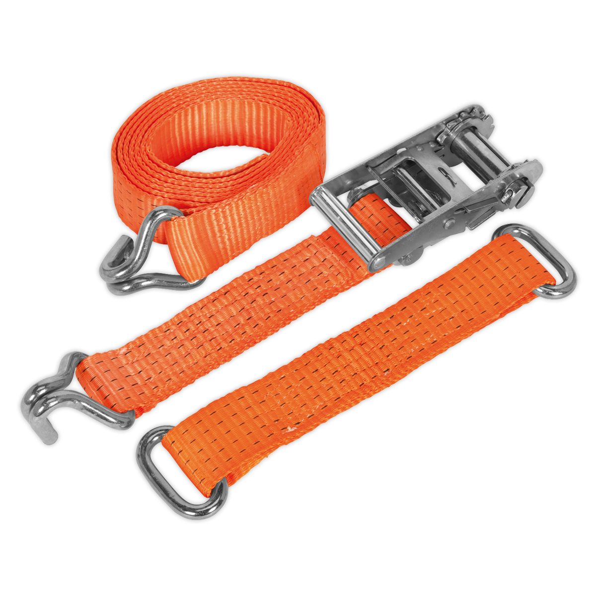 Sealey Car Transporter Ratchet Strap 50mm x 3m Steel Wheel - Single 4500kg Breaking Strength