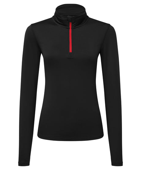 Women's TriDri® Recycled Long Sleeve Brushed Back ¼ Zip Top