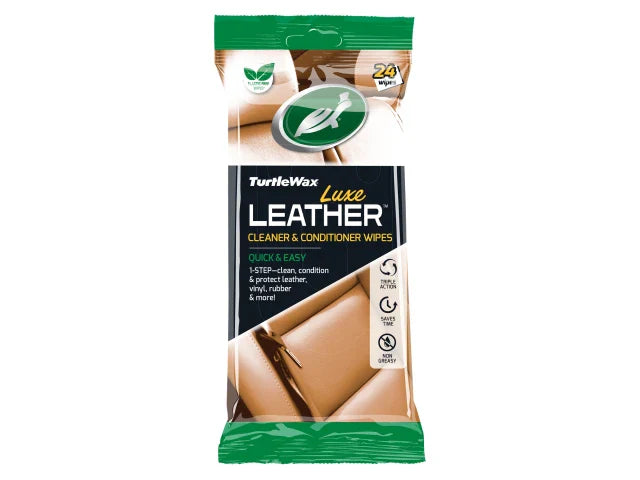 Turtle Wax Luxe Leather Cleaner & Conditioner Wipes (Pack of 24)