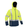 Bisley Taped Two Tone Hi-Vis Puffer Jacket #colour_yellow-navy